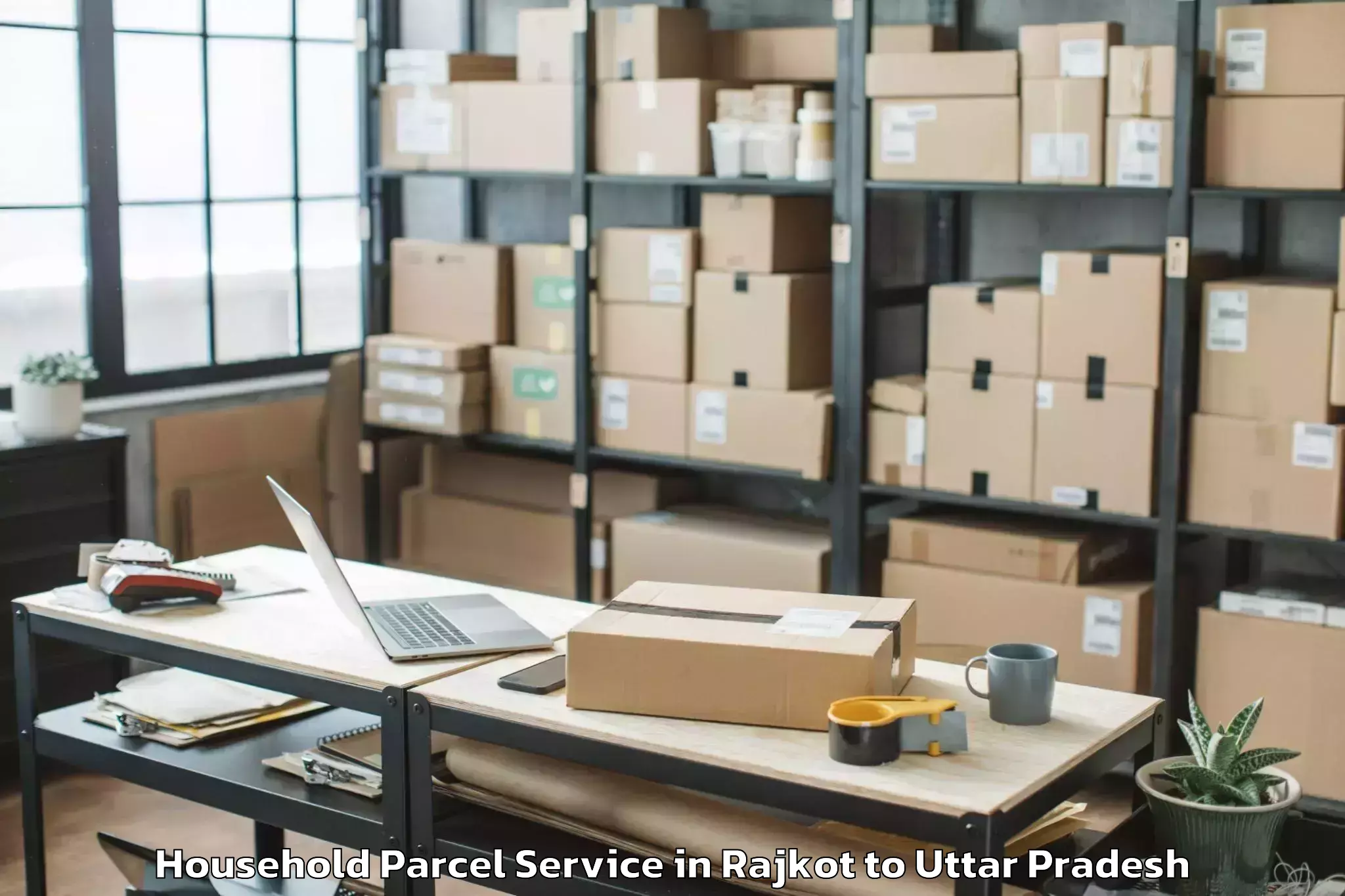 Top Rajkot to Farrukhabad Household Parcel Available